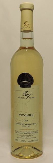 Viognier 2018, MZV, polosuché, 0,75 l - vinařství Výmola
